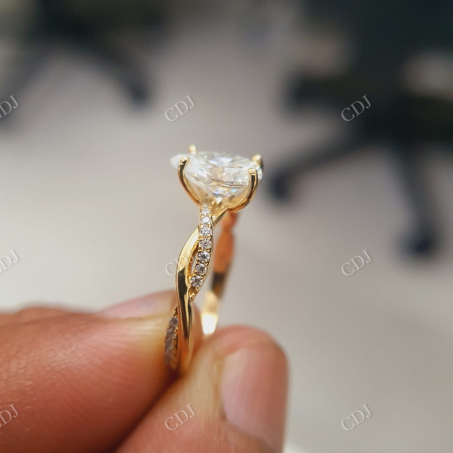 1.5 CT Pear Cut Moissanite Bridal Set  customdiamjewel   