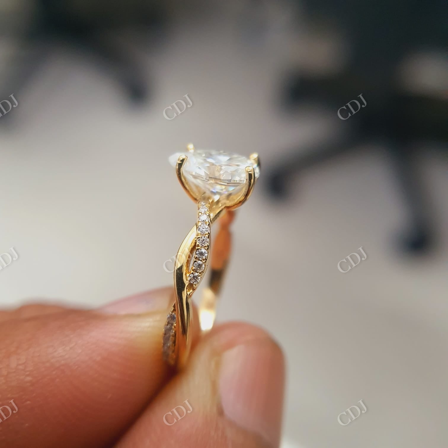 1.5 CT Pear Cut Moissanite Bridal Set  customdiamjewel   