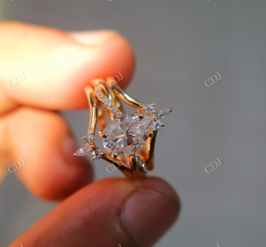 1.5 CT Pear Cut Moissanite Bridal Set  customdiamjewel   