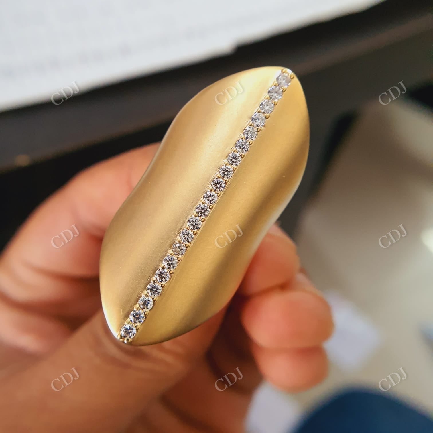 14K Solid Gold Moissanite Full Finger Ring  customdiamjewel   