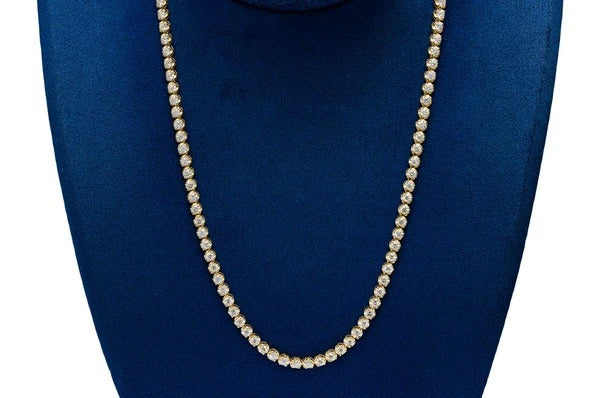 Round Diamond Hip Hop Tennis Necklace For Men  customdiamjewel   