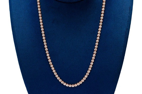 Round Diamond Hip Hop Tennis Necklace For Men  customdiamjewel   