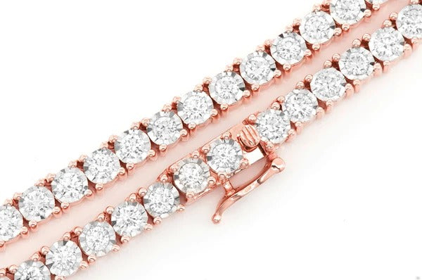 14k Gold Round Diamond Custom Tennis Necklace  customdiamjewel   