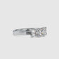 2.89CTW Princess Cut Three Stone Diamond Engagement Ring