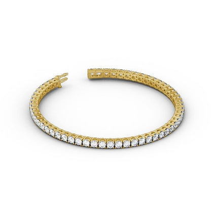 Round Tennis 1.40CTW Lab Grown Diamond Bracelet  customdiamjewel 10KT Yellow Gold VVS-EF