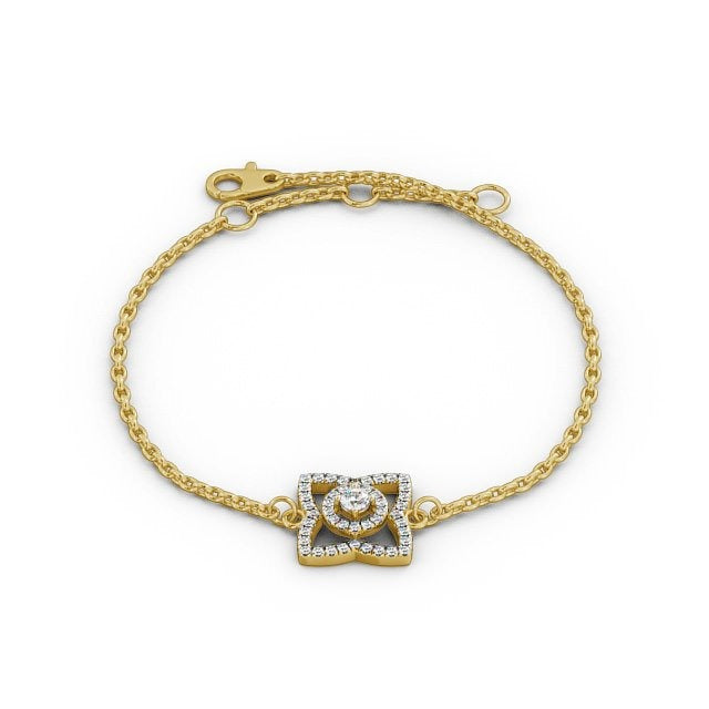 0.43CT Floral Round Lab Grown Diamond Bracelet  customdiamjewel 10KT Yellow Gold VVS-EF