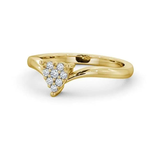 Triangle Shape Round 0.09CTW Lab Grown Diamond Ring  customdiamjewel 10KT Yellow Gold VVS-EF