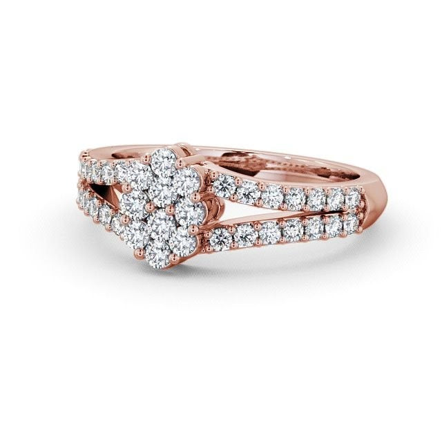 1.0CTW Cluster Lab Grown Diamond Engagement Ring  customdiamjewel 10KT Rose Gold VVS-EF