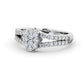 1.0CTW Cluster Lab Grown Diamond Engagement Ring  customdiamjewel 10KT White Gold VVS-EF