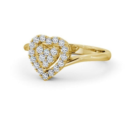 Heart Cluster 0.30CTW Lab Grown Diamond Ring  customdiamjewel 10KT Yellow Gold VVS-EF
