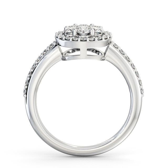 Round Halo 1.00CT Cluster Lab-Grown Diamond Engagement Ring