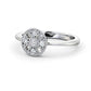 0.40CTW Flower Style Cluster Lan Grown Diamond Ring  customdiamjewel 10KT White Gold VVS-EF