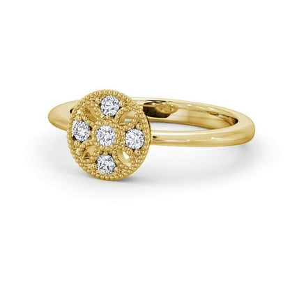 0.40CTW Flower Style Cluster Lan Grown Diamond Ring  customdiamjewel 10KT Yellow Gold VVS-EF