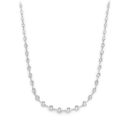 Bezel Set Eternity Diamond Necklace For Unisex  customdiamjewel   