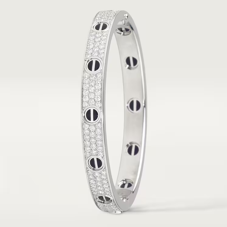 1.99CTW Real Diamond Love bracelet  customdiamjewel 10 KT Solid Gold White Gold VVS-EF