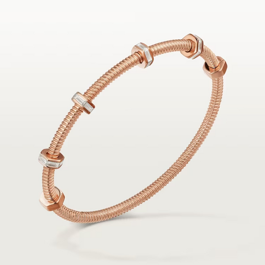 Ecrou de Cartier bracelet with Moissanite Baguette  customdiamjewel Sterling Silver Rose Gold VVS-EF