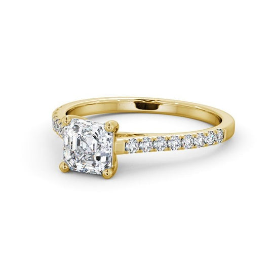 1.20CT Asscher Cut Lab Grown Diamond Engagement Ring  customdiamjewel 10KT Yellow Gold VVS-EF