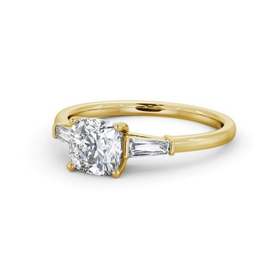 0.60CTW Lab Grown Diamond Three Stone Ring  customdiamjewel 10KT Yellow Gold VVS-EF