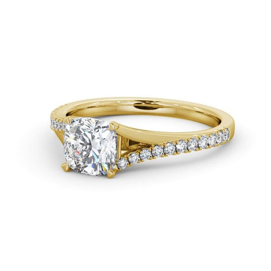 0.60CTW Split Shank Lab Grown Diamond Ring  customdiamjewel 10KT Yellow Gold VVS-EF