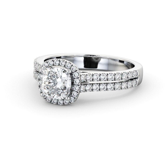 Halo Double Banded 0.90CTW Lab Grown Diamond Ring