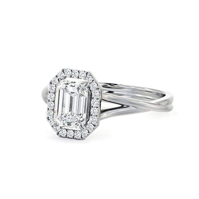 Halo Emerald 0.45CTW Lab Grown Diamond Engagement Ring