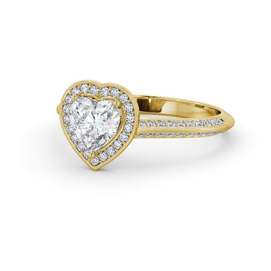 1.05CT Heart Shape Lab Grown Diamond Ring  customdiamjewel 10KT Yellow Gold VVS-EF