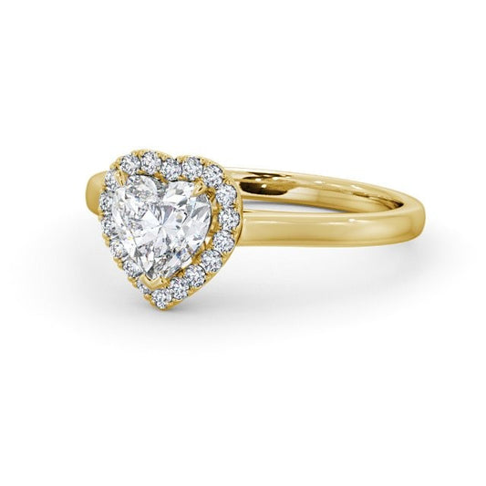 1.00CTW Heart Shape Halo Lab Grown Diamond Ring  customdiamjewel 10KT Yellow Gold VVS-EF