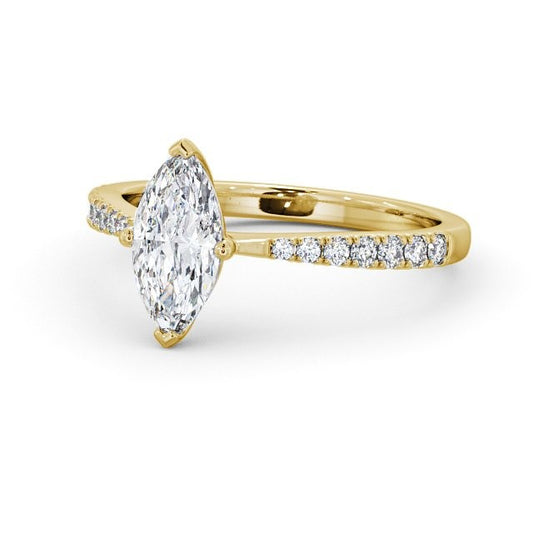 1.00CTW Marquise Cut Lab Grown Diamond Engagement Ring  customdiamjewel 10KT Yellow Gold VVS-EF