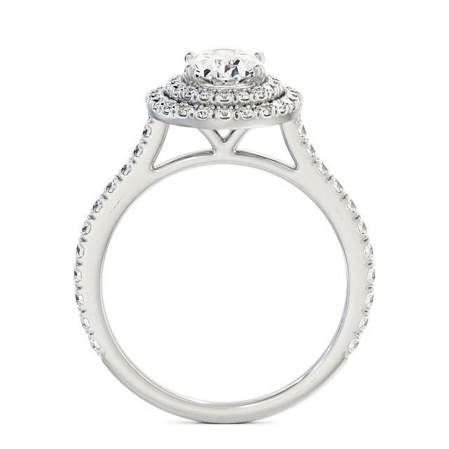 1.20CTW Double Halo Oval Cut Lab Grown Diamond Engagement Ring