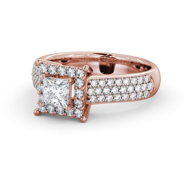 1.00CT Huxley princess Cut Lab Grown Diamond Ring  customdiamjewel 10KT Rose Gold VVS-EF