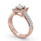 1.40CTW Halo Princess Lab Grown Diamond Engagement Ring