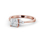 0.80CTW princess cut Lab Grown Diamond Ring  customdiamjewel 10KT Rose Gold VVS-EF