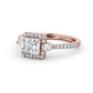 Princess Cut 0.65CTW Eternity Lab Grown Diamond Engagement Ring