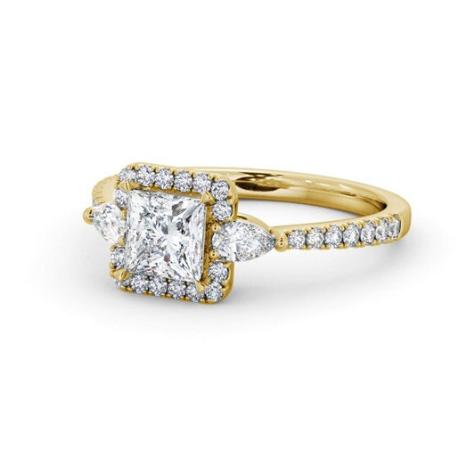 Princess Cut 0.65CTW Eternity Lab Grown Diamond Engagement Ring  customdiamjewel 10KT Yellow Gold VVS-EF