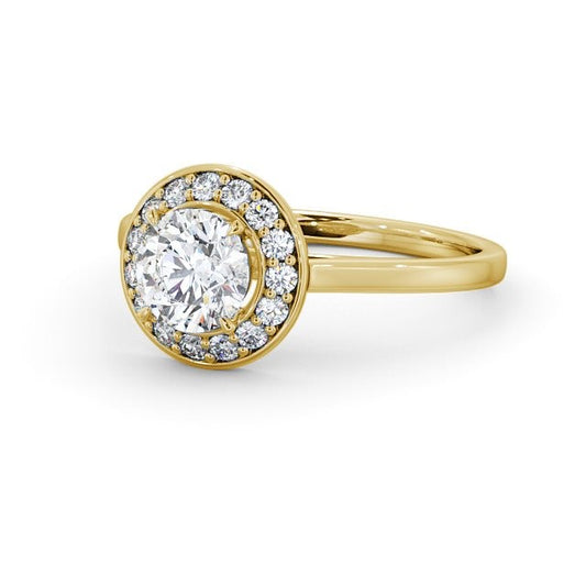 0.95CTW Halo Round Cut Lab Grown Diamond Wedding Ring  customdiamjewel 10KT Yellow Gold VVS-EF