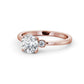 1.20CTW Three Stone Lab Grown Diamond Ring  customdiamjewel 10KT Rose Gold VVS-EF