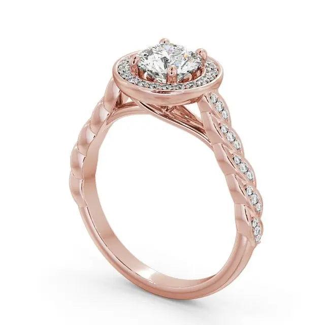 0.55CTW Round Halo Setting Lab Grown Diamond Ring  customdiamjewel   