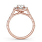 0.55CTW Round Halo Setting Lab Grown Diamond Ring  customdiamjewel   