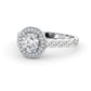 0.55CTW Round Halo Setting Lab Grown Diamond Ring  customdiamjewel 10KT White Gold VVS-EF