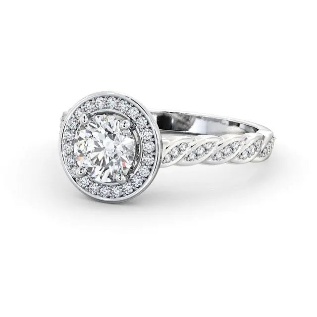 0.55CTW Round Halo Setting Lab Grown Diamond Ring  customdiamjewel 10KT White Gold VVS-EF