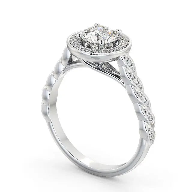 0.55CTW Round Halo Setting Lab Grown Diamond Ring  customdiamjewel   