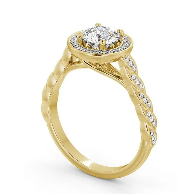 0.55CTW Round Halo Setting Lab Grown Diamond Ring  customdiamjewel   