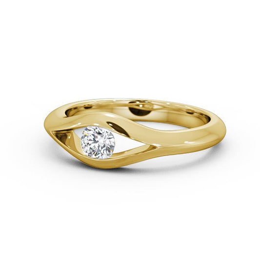 0.40CT Round Cut Solitaire Lab Grown Diamond Ring  customdiamjewel 10KT Yellow Gold VVS-EF