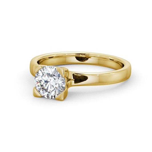 Solitaire 1.20CT Round Cut Lab Grown Diamond Ring  customdiamjewel 10KT Yellow Gold VVS-EF