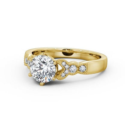 Vintage 1.70CT Round Lab Grown Diamond Ring  customdiamjewel 10KT Yellow Gold VVS-EF