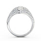 1.02CT Pave Round Cut Cluster Lab Grown Diamond Engagement Ring