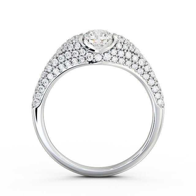 1.02CT Pave Round Cut Cluster Lab Grown Diamond Engagement Ring