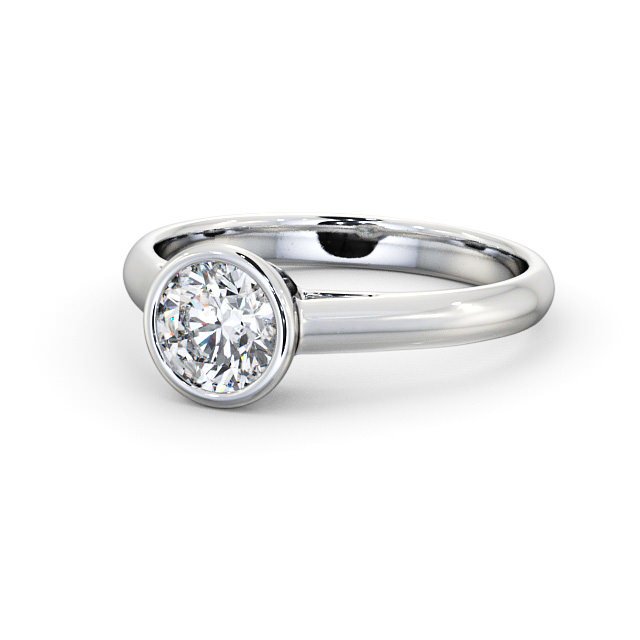 1.00CT Bezel Set Solitaire Lab Grown Diamond Ring  customdiamjewel 10KT White Gold VVS-EF
