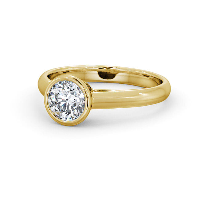 1.00CT Bezel Set Solitaire Lab Grown Diamond Ring  customdiamjewel 10KT Yellow Gold VVS-EF