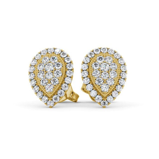1.05CTW Cluster Lab Grown Diamond Earring  customdiamjewel 10KT Yellow Gold VVS-EF